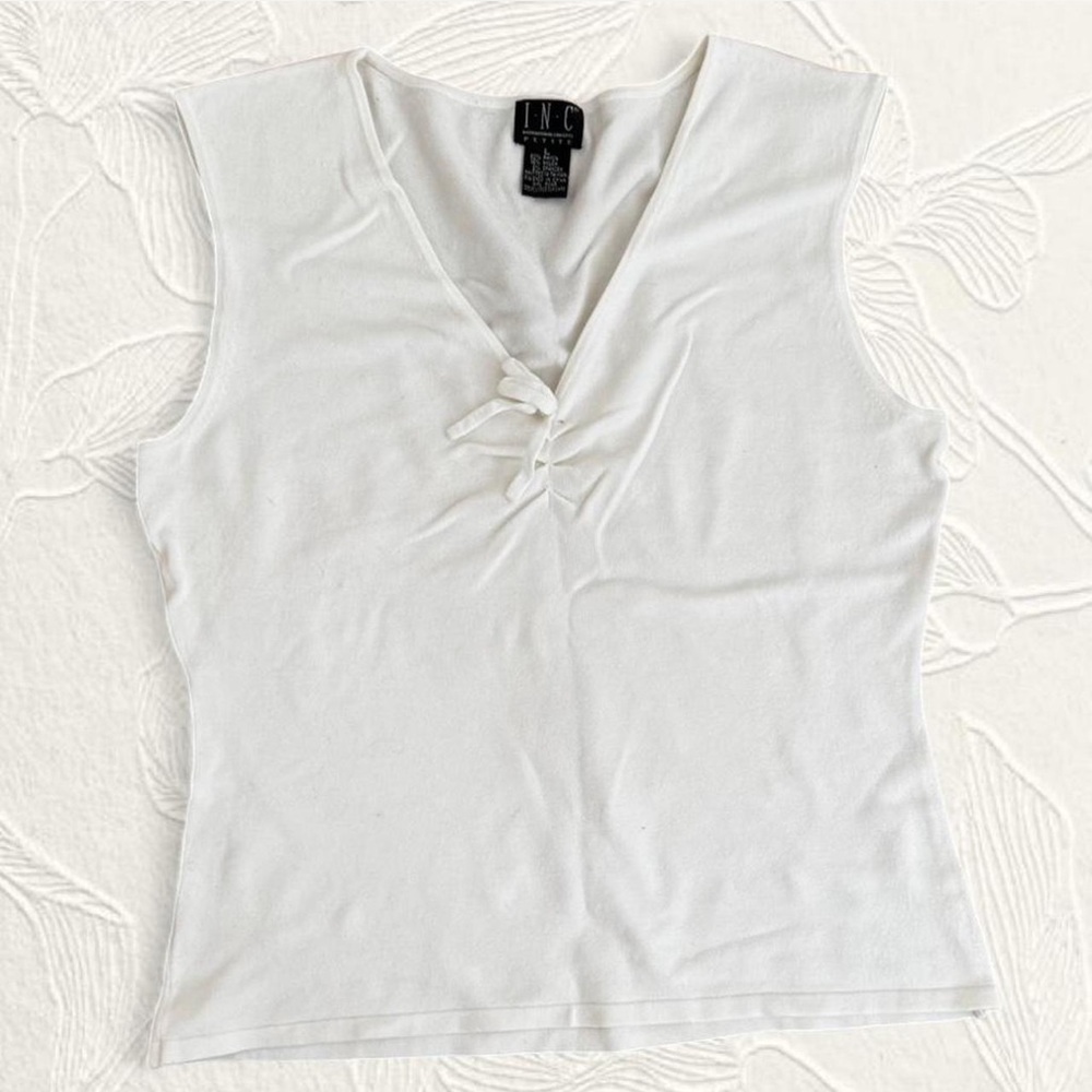 INC White Sleeveless Top size L